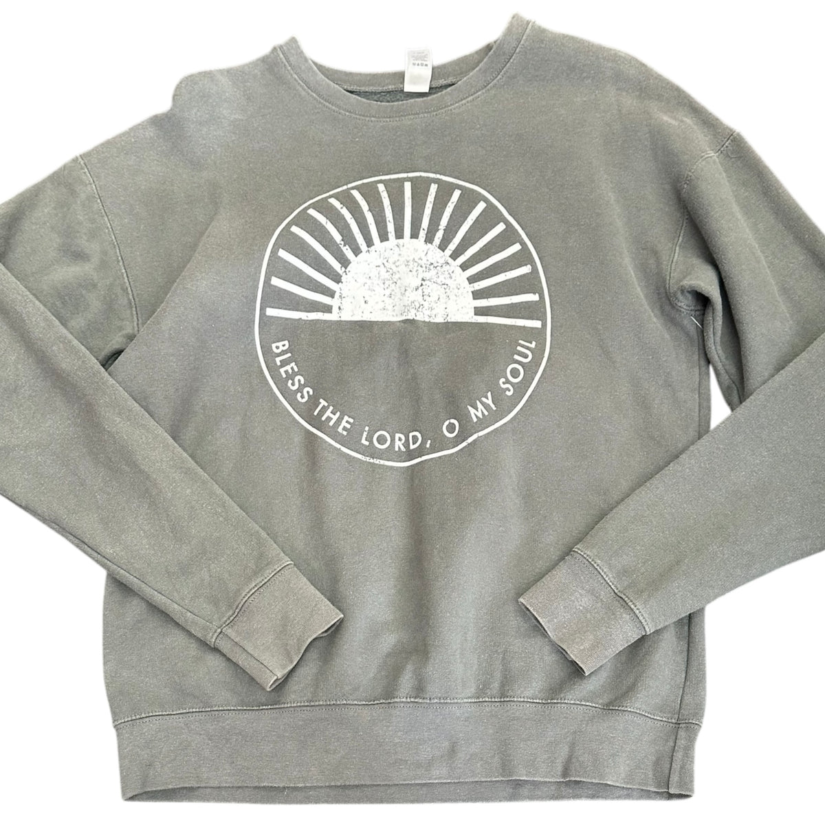 BLESS THE LORD OH MY SOUL GRAY CREWNECK SWEATSHIRT 289 SMALL