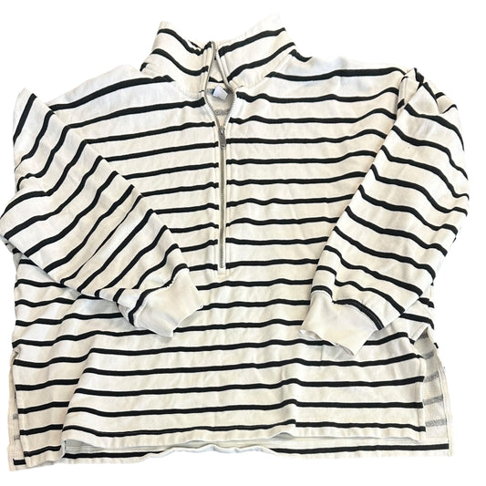 OLD NAVY WHITE BLACK STRIPED QUARTER ZIP 100 2X