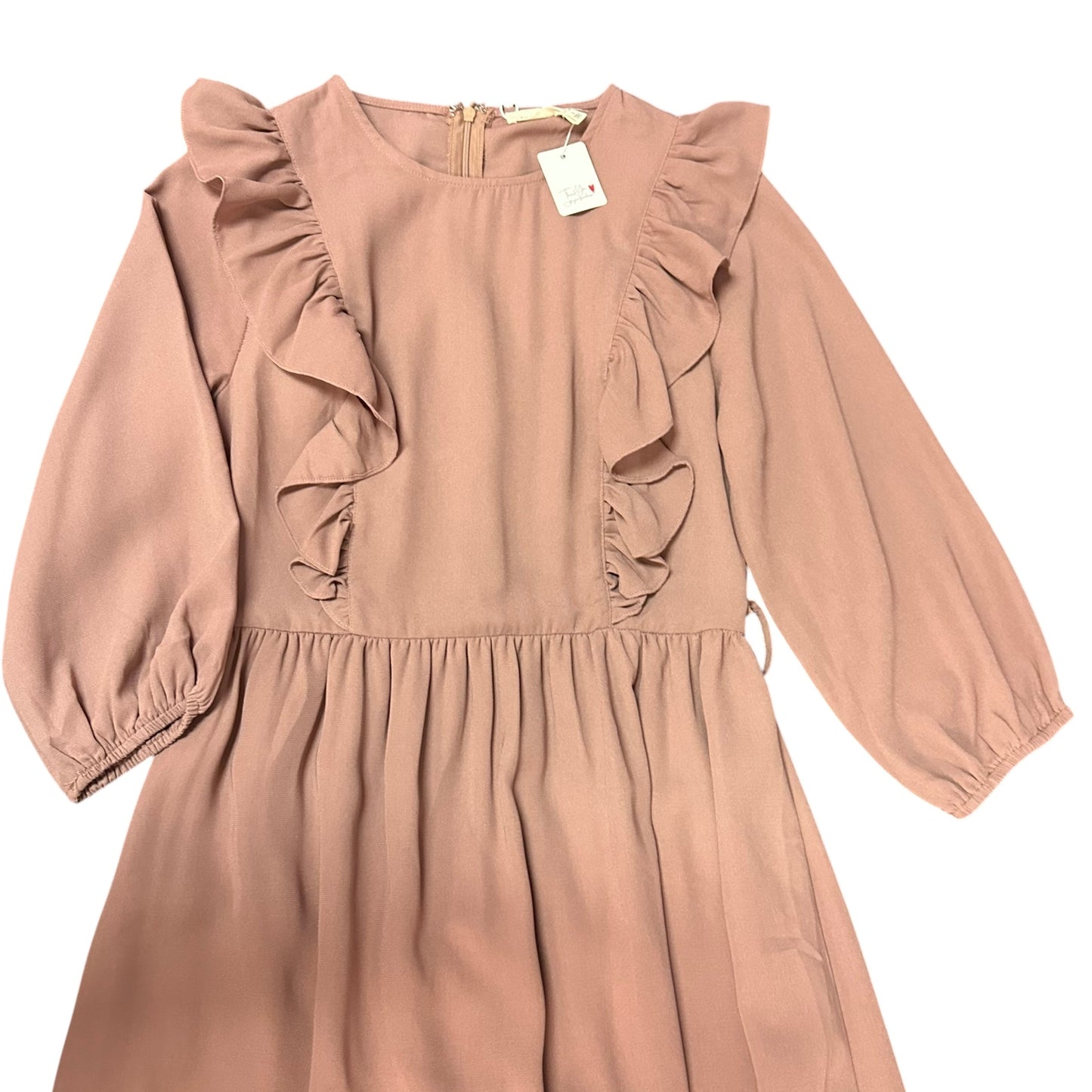 ROOLEE RUFFLE MAUVE MIDI DRESS NWT 100 SMALL