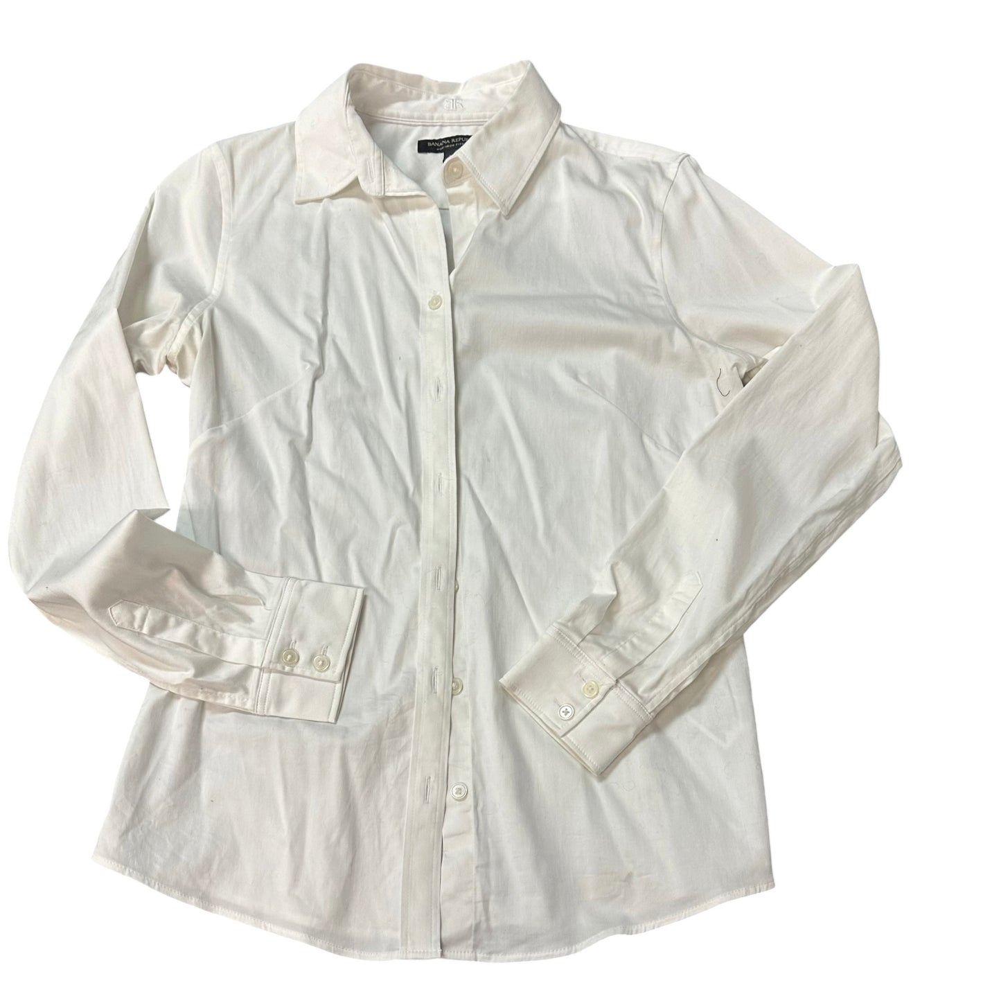 BANANA REPUBLIC WHITE BUTTON UP BLOUSE NON IRON FITTED 262 SZ 10