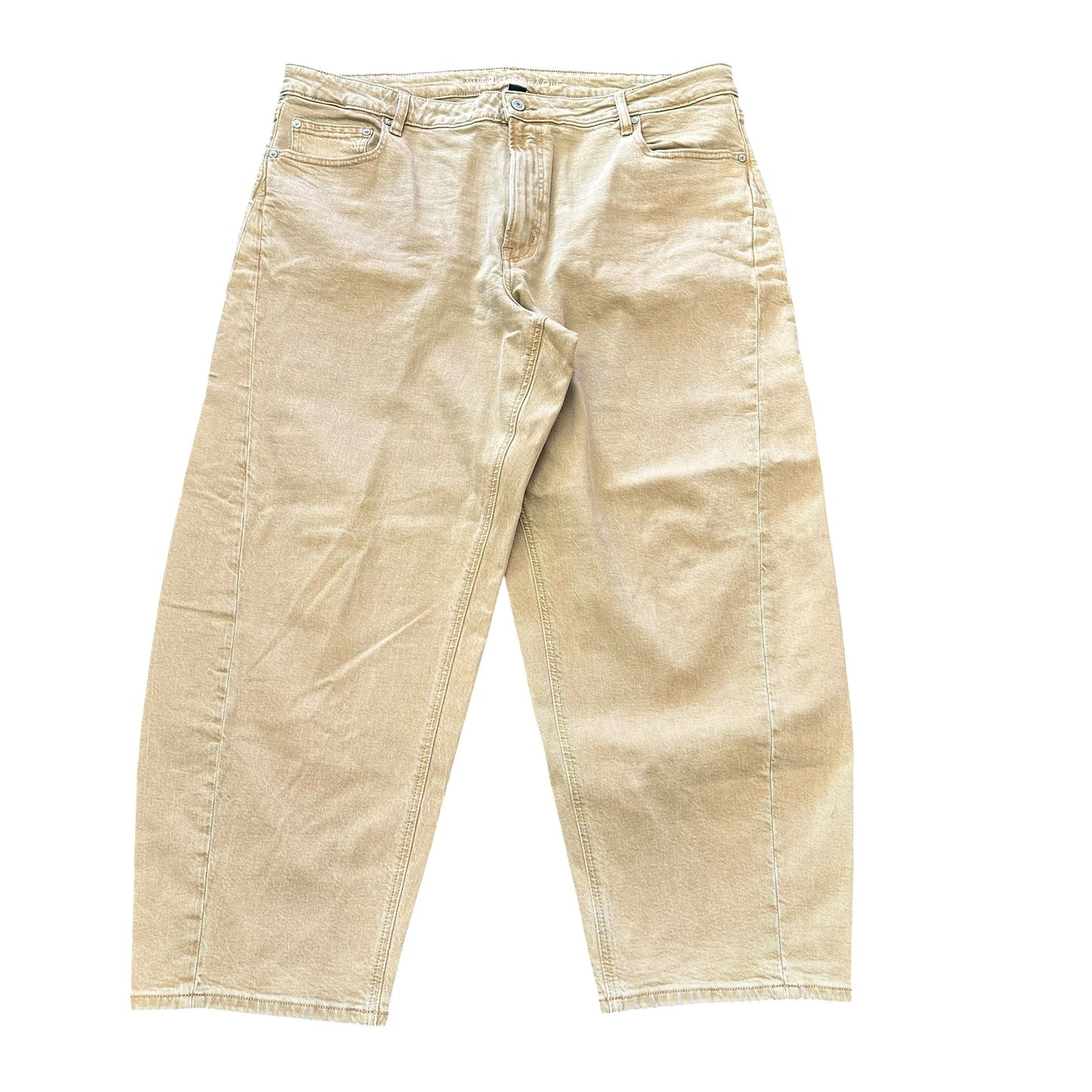 AMERICAN EAGLE TAN BARREL JEANS DENIM 100 SZ 18