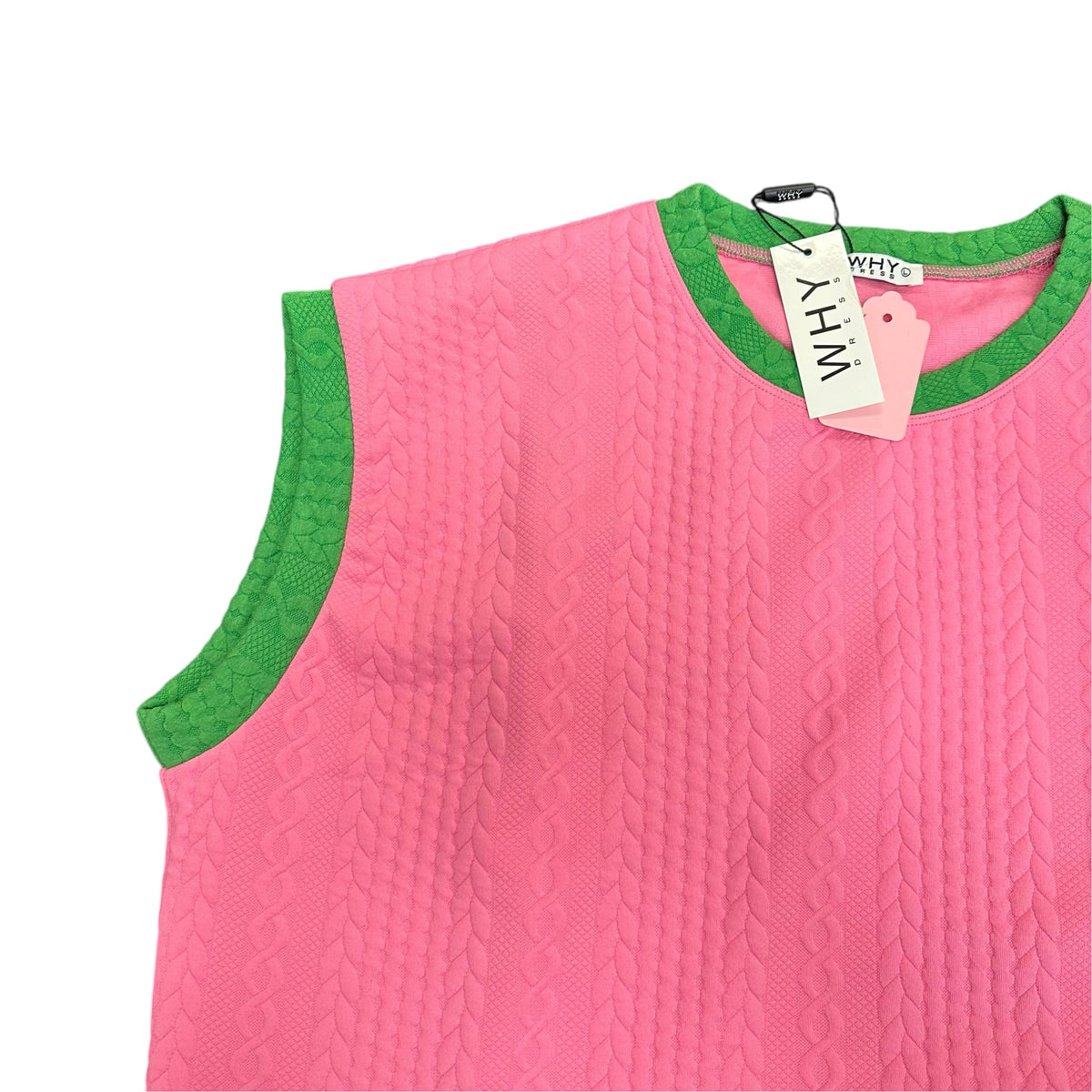 WHY DRESS PINK & GREEN SET NWT 298 LARGE