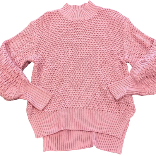 PINK MOCK NECK KNIT SWEATER 124 MEDIUM