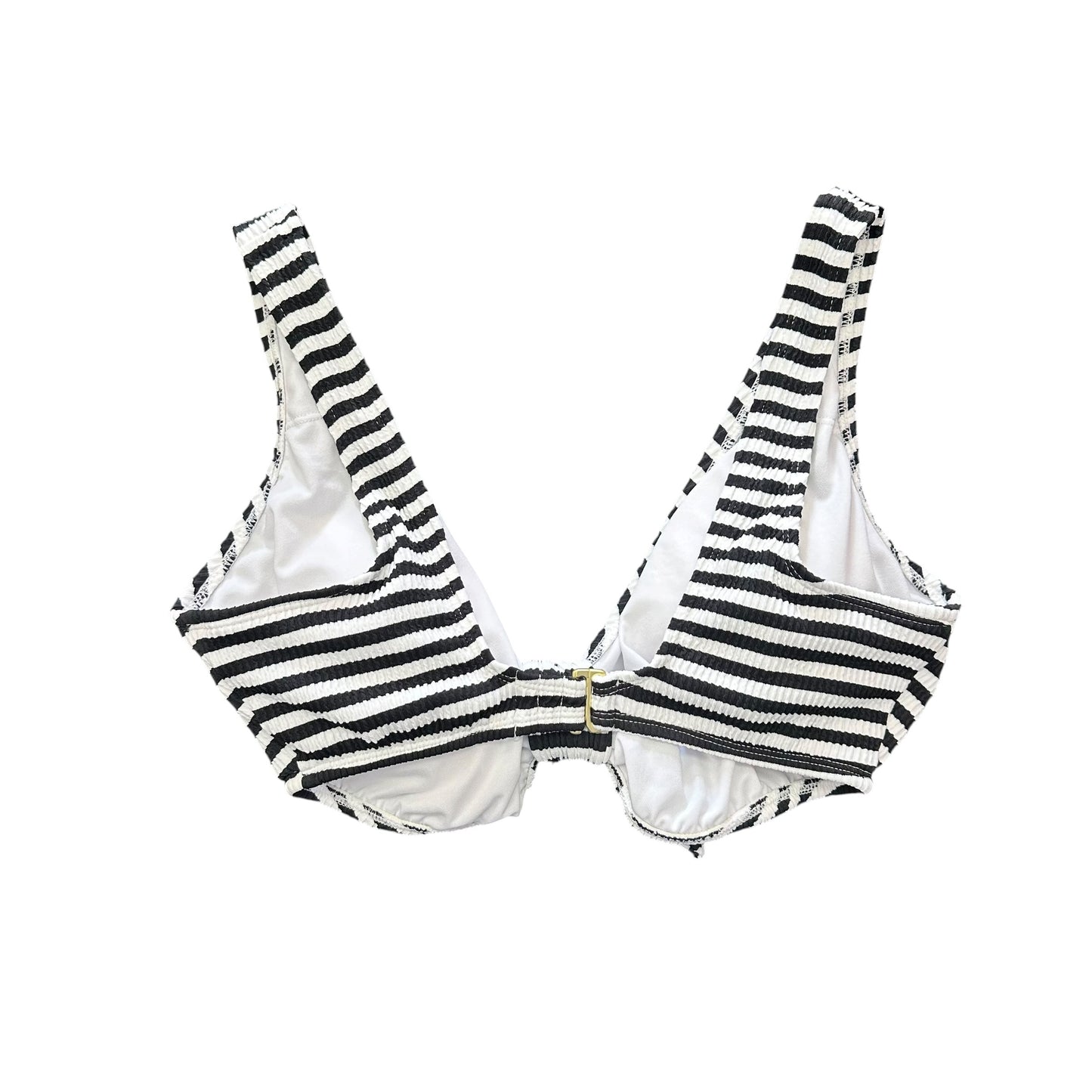 TIME & TRU BLACK WHITE STRIPED BIKINI SWIMSUIT 58 1X