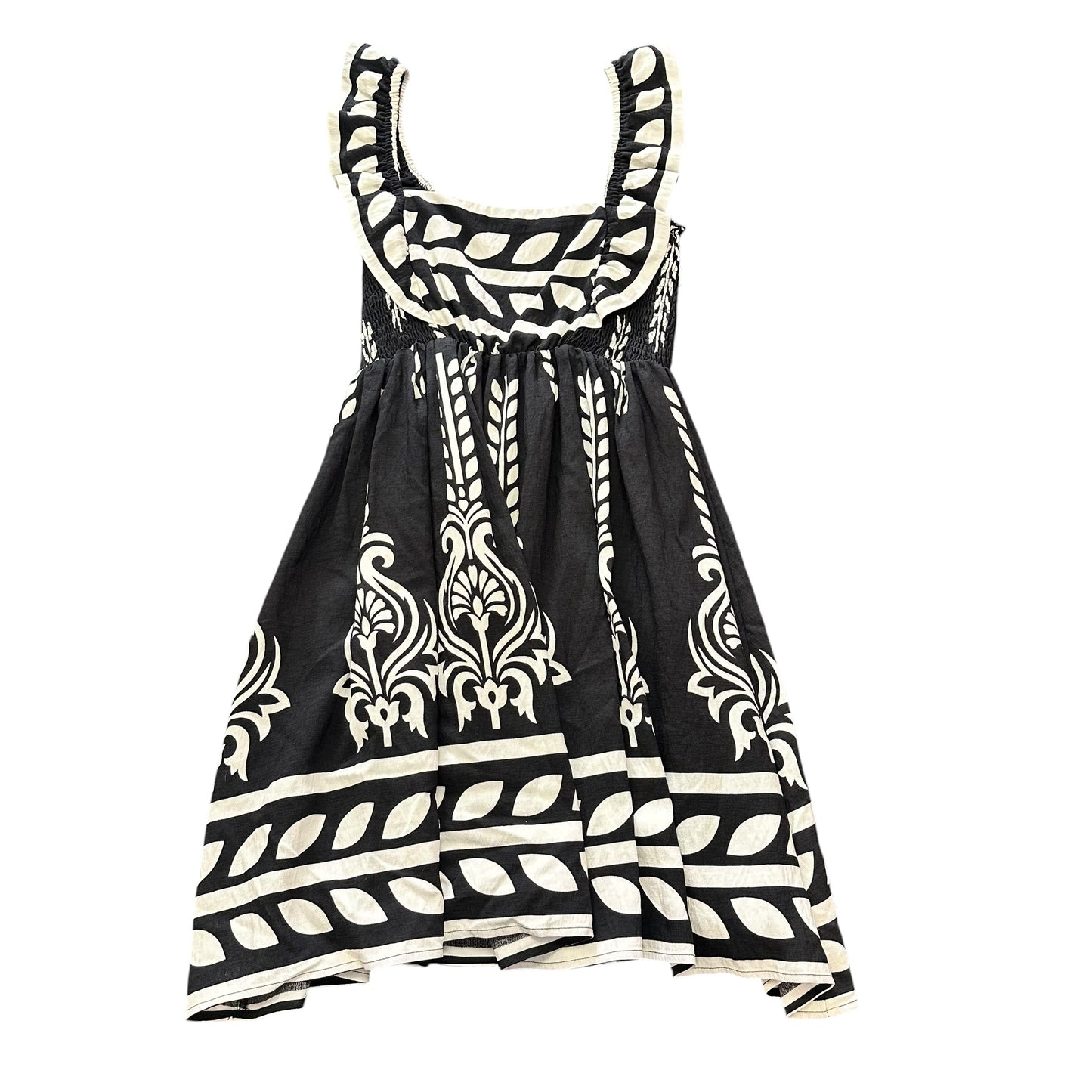 GIGIO BLACK BEIGE FIT FLARE SUNDRESS 170 SMALL