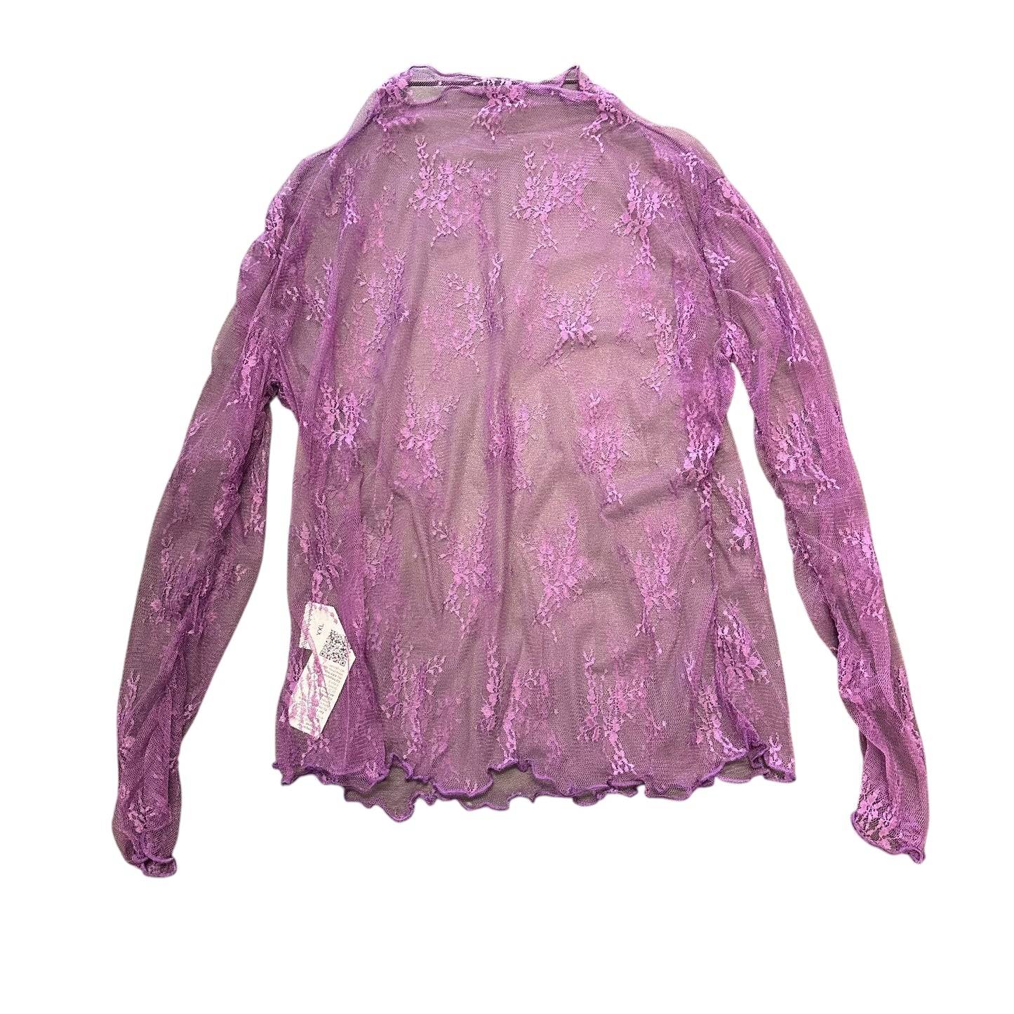 NWOT PURPLE LACE LONG SLEEVE BLOUSE 100 XXL
