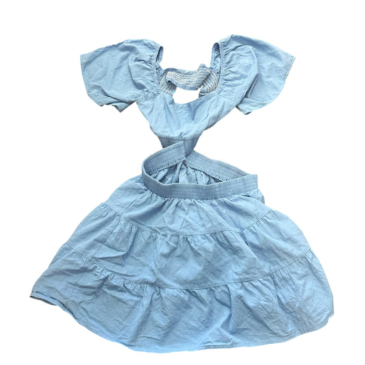 BLUE OPEN BACK TIERED DRESS 158 MEDIUM