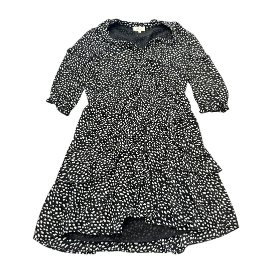 BOHME BLACK WHITE SPECKLED CHIFFON DRESS 100 MEDIUM