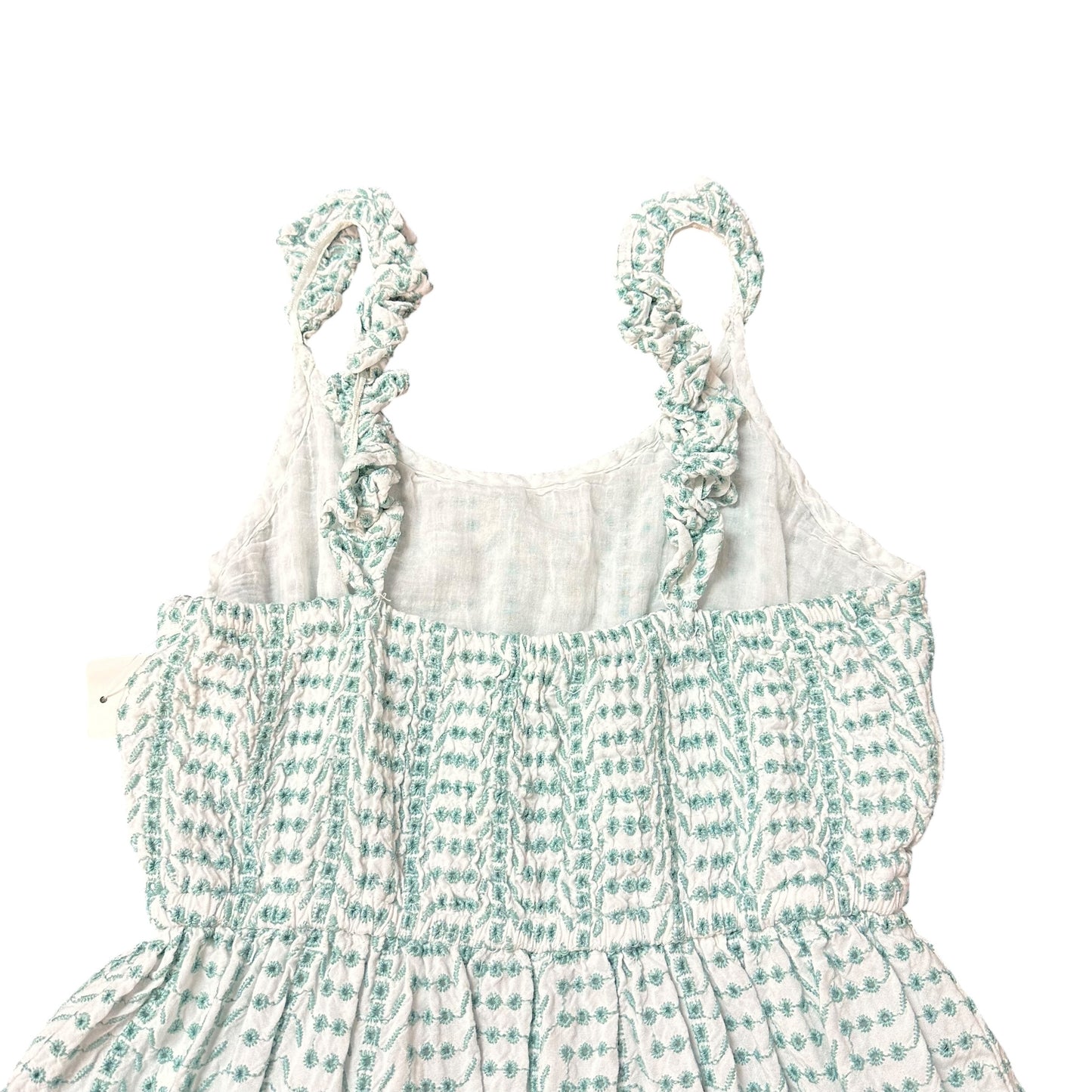 JESSICA SIMPSON WHITE GREEN EYELET DRESS 276 MEDIUM