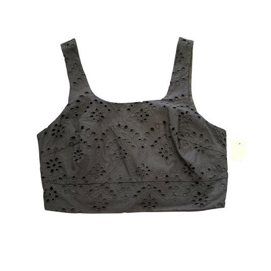 JOIE BLACK EYELET CROP TOP BLOUSE 122 MEDIUM