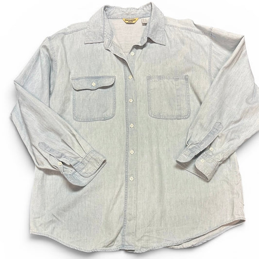NORTHWEST BLUE VINTAGE DENIM BUTTON UP BLOUSE 100 LARGE