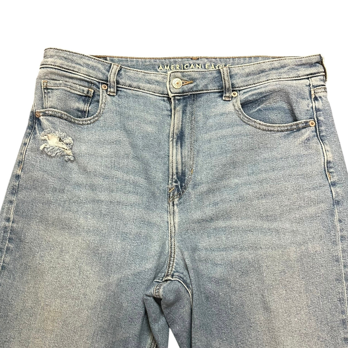 AMERICAN EAGLE DENIM BLUE MOM JEANS 100 SZ 14 REG **