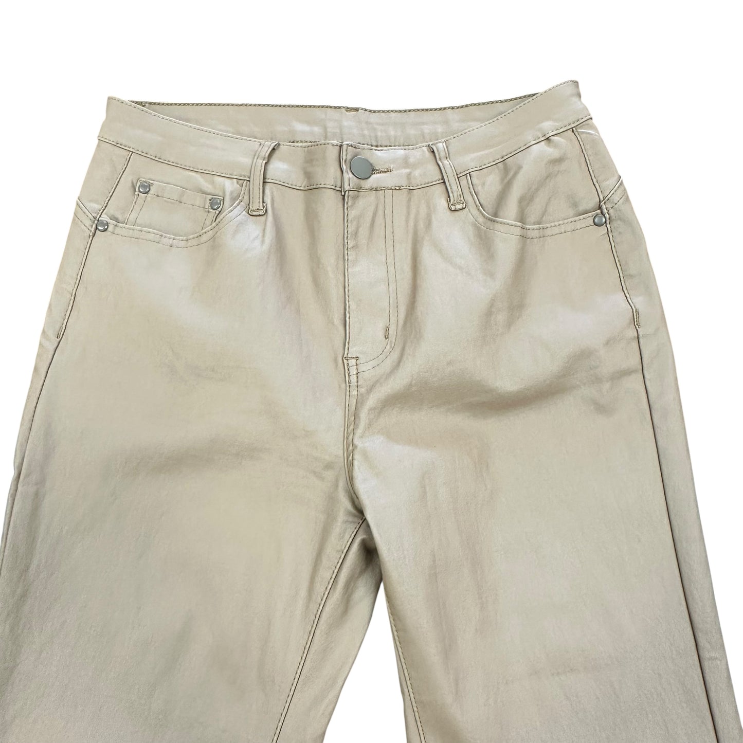 SHEIN HIGH WAISTED FAUX LEATHER LOOK PANTS 8 LARGE