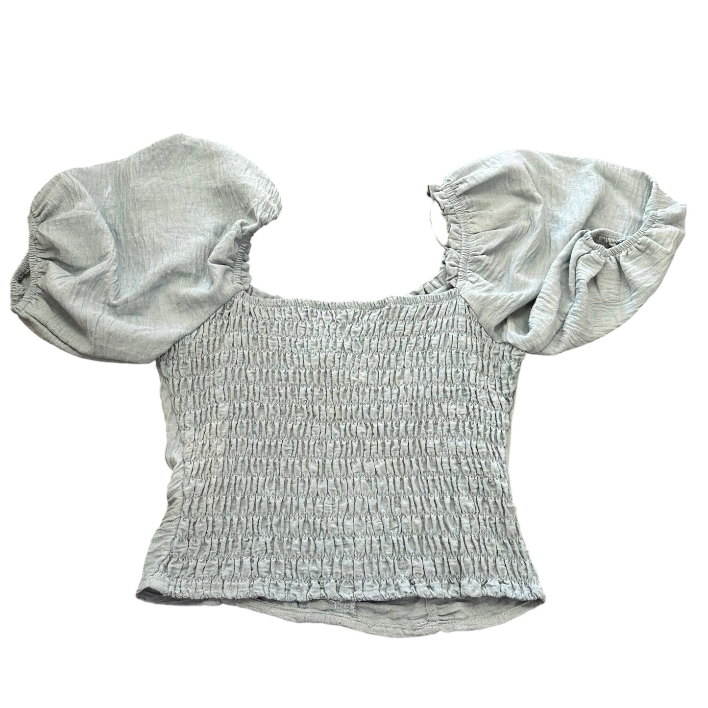 SIENNA SKY PUFF SLEEVE RUCHED BLOUSE 14 MEDIUM