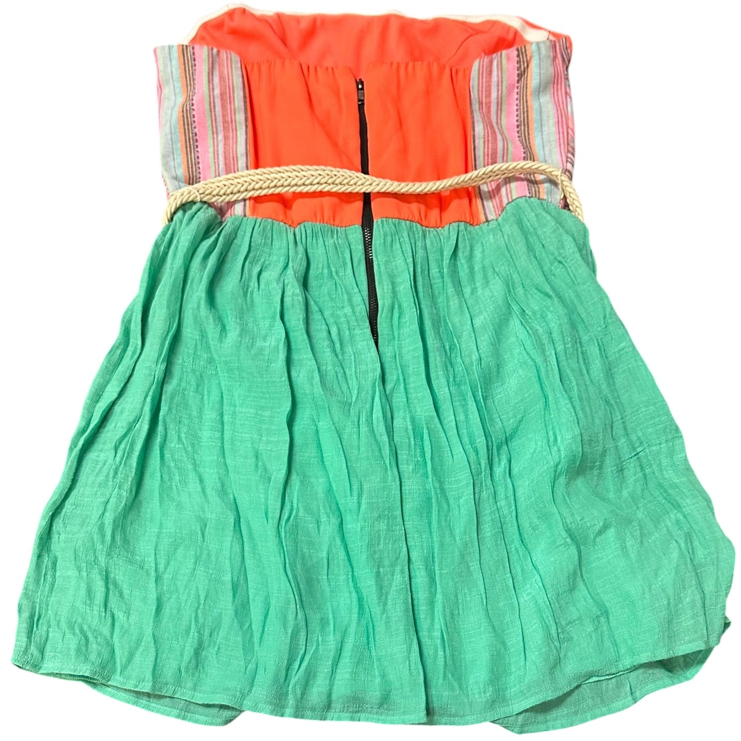 JODI KRISTOPHER STRAPLESS EMBROIDERED NEON DRESS 82 11/MED