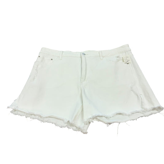 TERRA & SKY WHITE DENIM SHORTS 100 Sz 18W