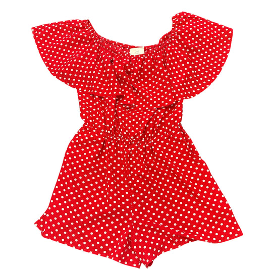 HYPED UNICORN RED WHITE POLKA DOT ROMPER 41 LARGE