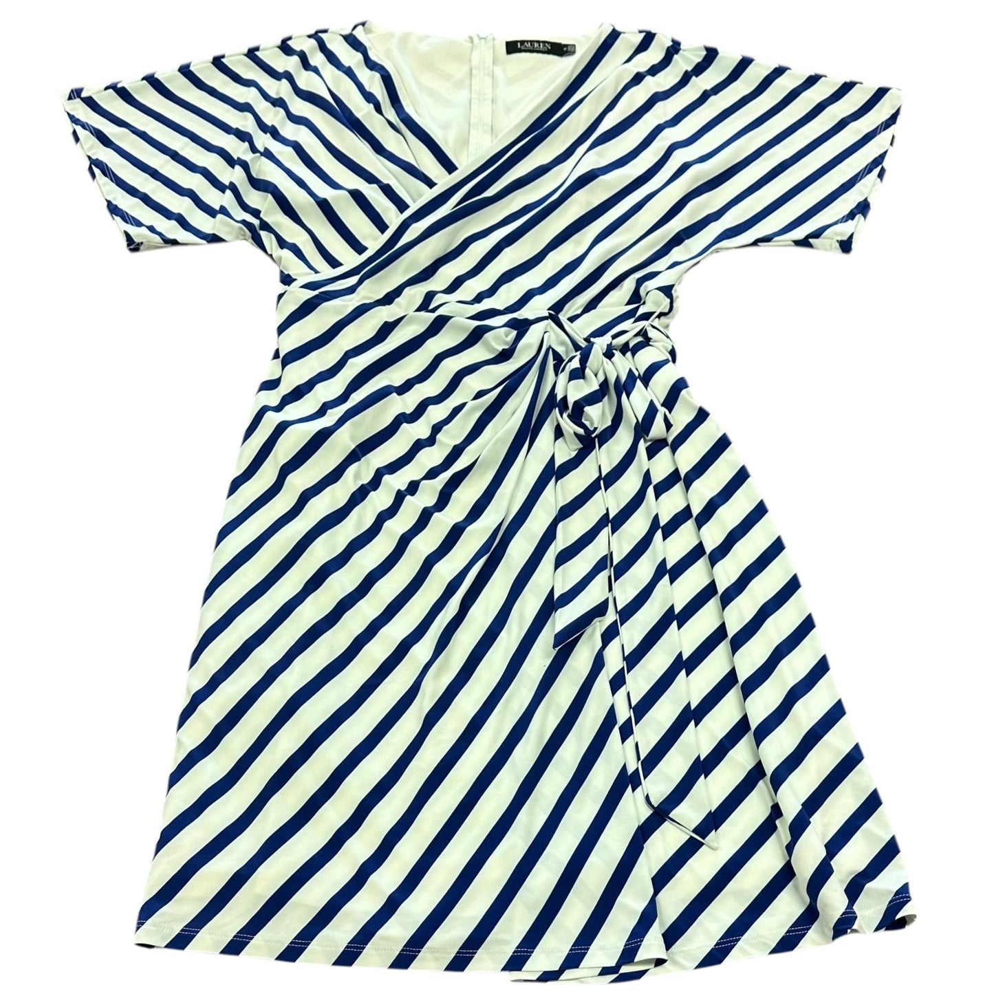 LAUREN RALPH LAUREN BLUE WHITE STRIPED DRESS 232 SZ 12