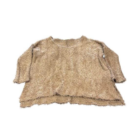 A.GAIN BROWN FUZZY SWEATER 128 1X
