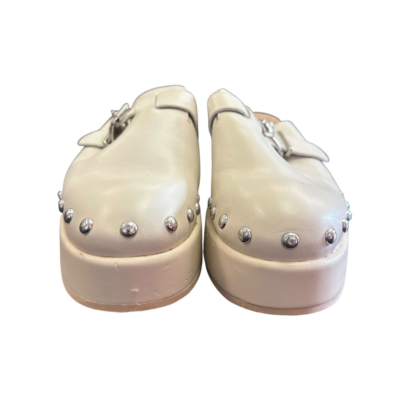 DOLCE VITA BEIGE STUDDED MULES CLOGS 139 SZ 8