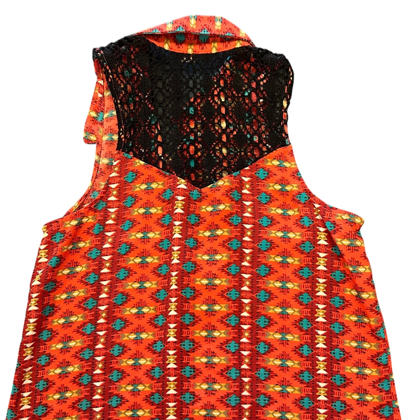 XHILARATION AZTEC BUTTON UP DRESS SLEEVELESS Y2K 100 XS