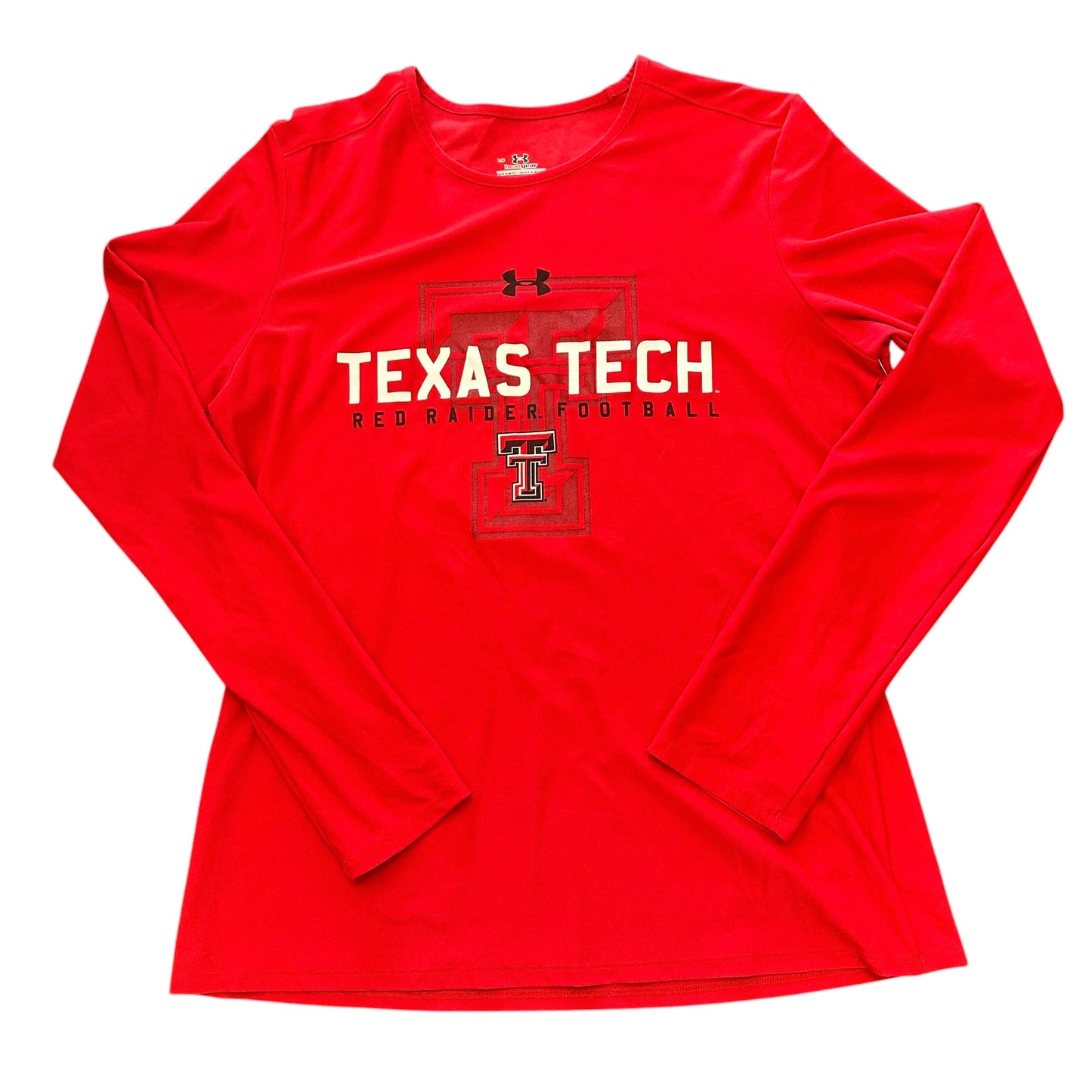 UNDER ARMOUR RED LONG SLEEVE TEXAS TECH RED RAIDER FOOTBALL 275 LARGE