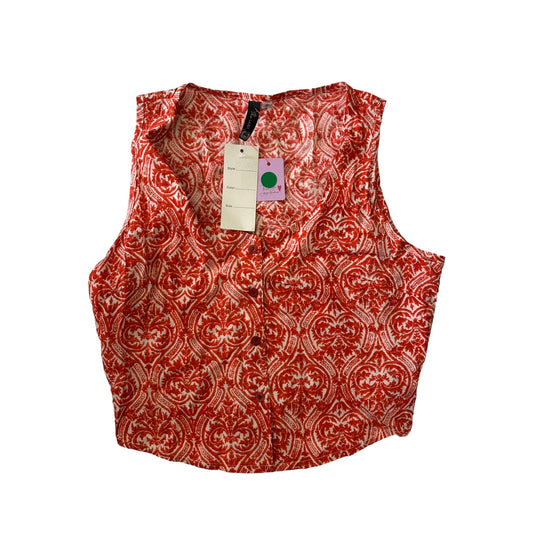 NU LABEL - RED PATTERNED CROP TOP - SMALL - 100