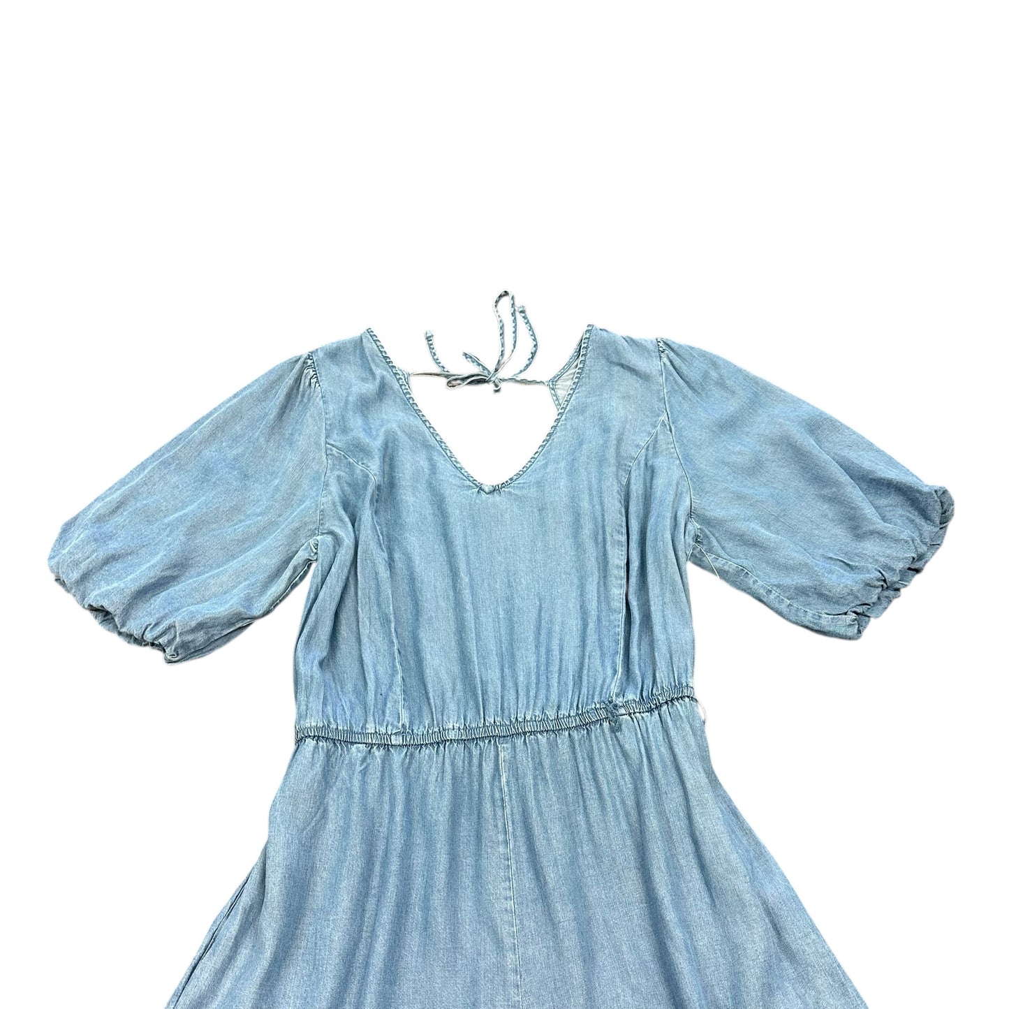 CATO CHAMBRAY WIDE LEG JUMPSUIT 100 MEDIUM