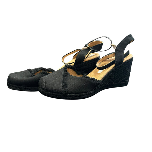 CROFT & BARROW BLACK ESPADRILLE WEDGES NEW 219 SZ 9.5