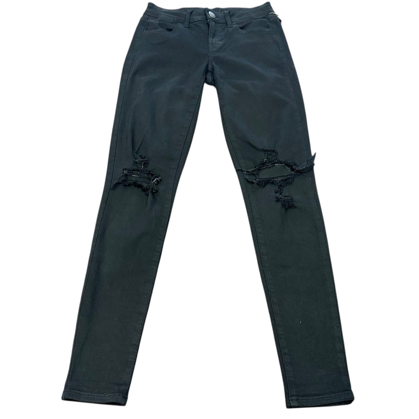 AMERICAN EAGLE BLACK JEGGINGS 174 SZ 2 LONG