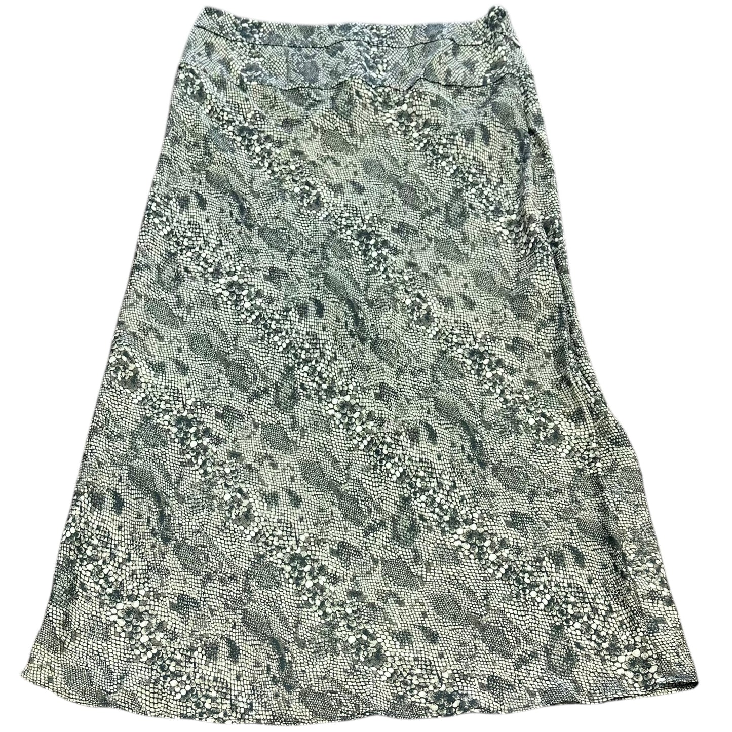 FREE PEOPLE SNAKESKIN MIDI SATIN SKIRT 100 SZ 12