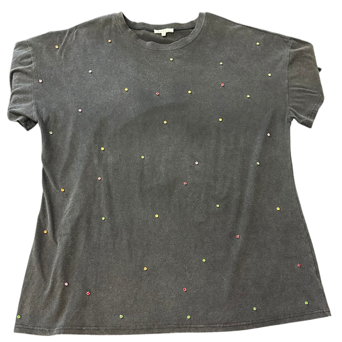 BAEVELY BLACK OVERSIZED SHIRT MULTICOLOR RHINESTONES 100 MEDIUM