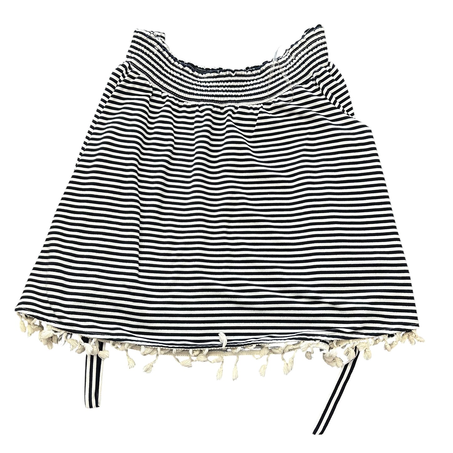 PERFECTLY PRISCILLA STRIPED NAVY WHITE TASSEL HEM 219 2XL