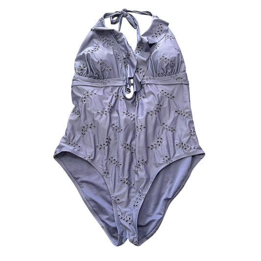 TIME & TRU NAVY EYELET ONE PC SWIMSUIT 58 XL
