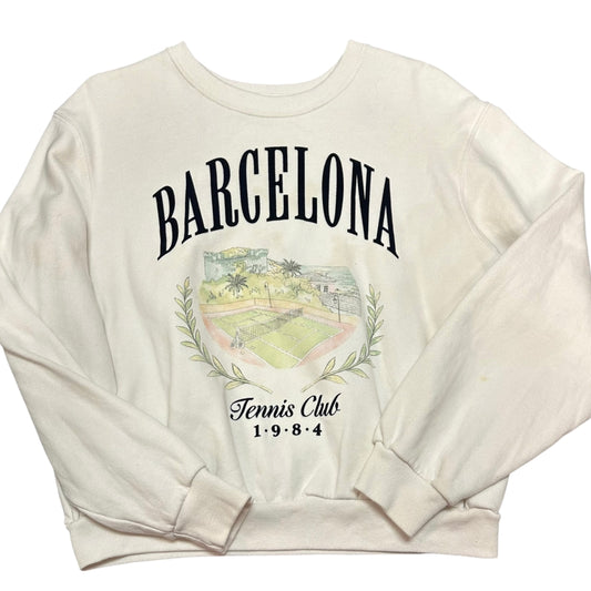 HOLLISTER BARCELONA WHITE CROP SWEATSHIRT 122 XS