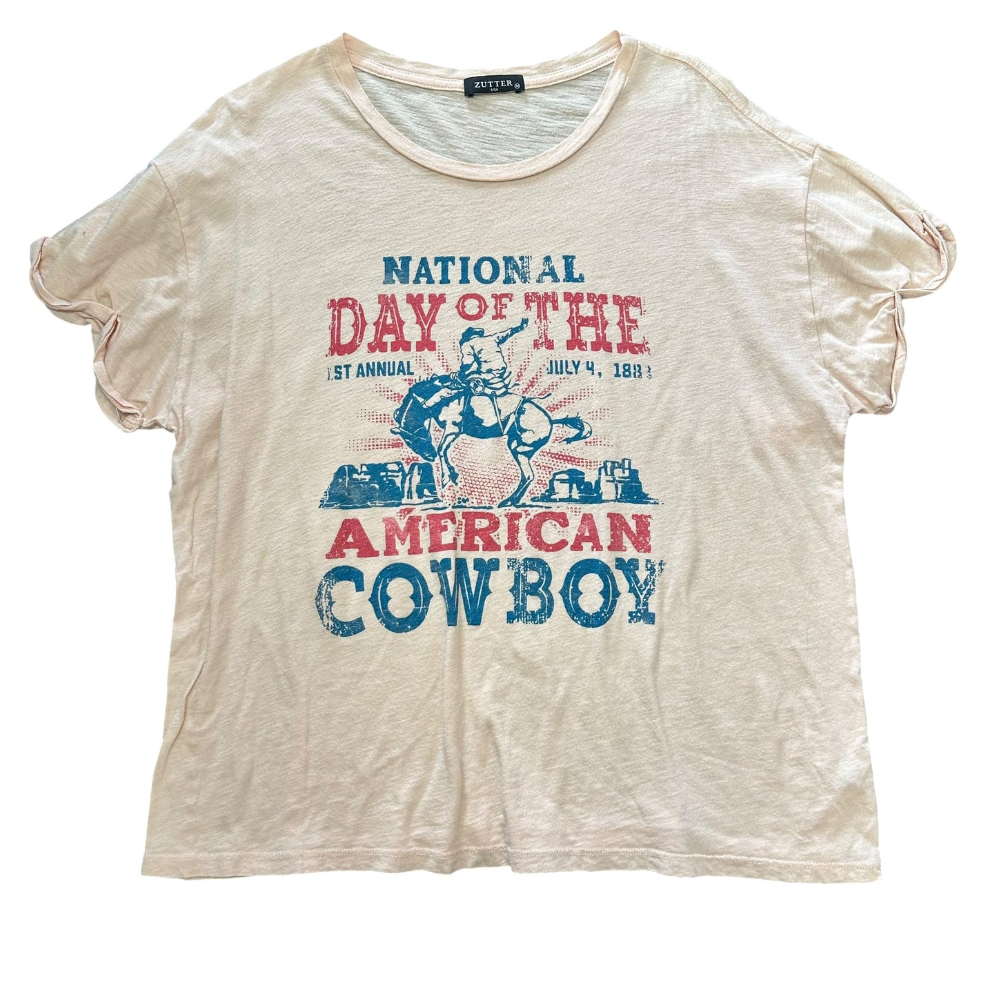 ZUTTER PEACH COWBOY TSHIRT 84 MEDIUM