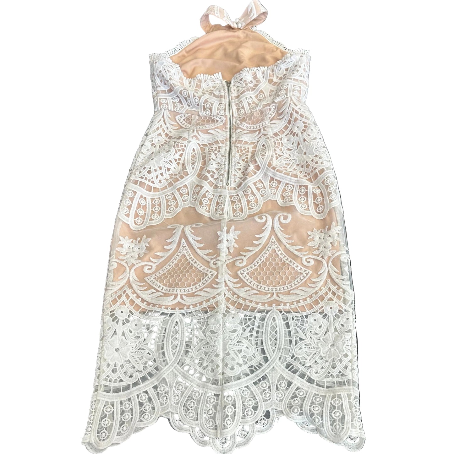 LULUS WHITE LACE MIDI SHEATH DRESS 27 SMALL