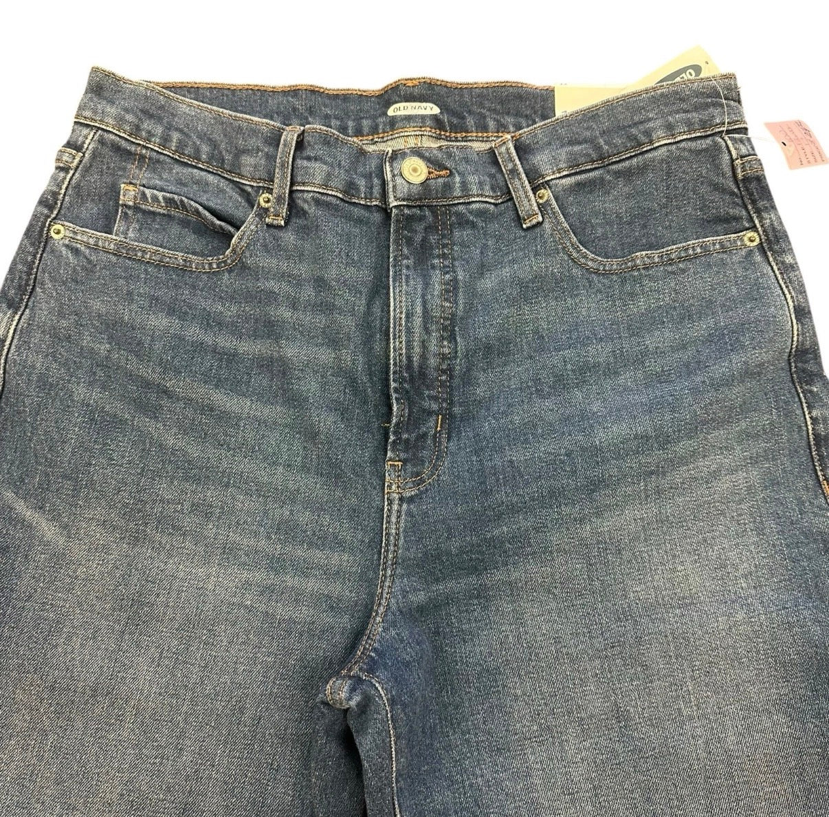 OLD NAVY WOMENS JEANS SZ 12 BLUE DENIM STRAIGHT LEG HIGH WAISTED NWT