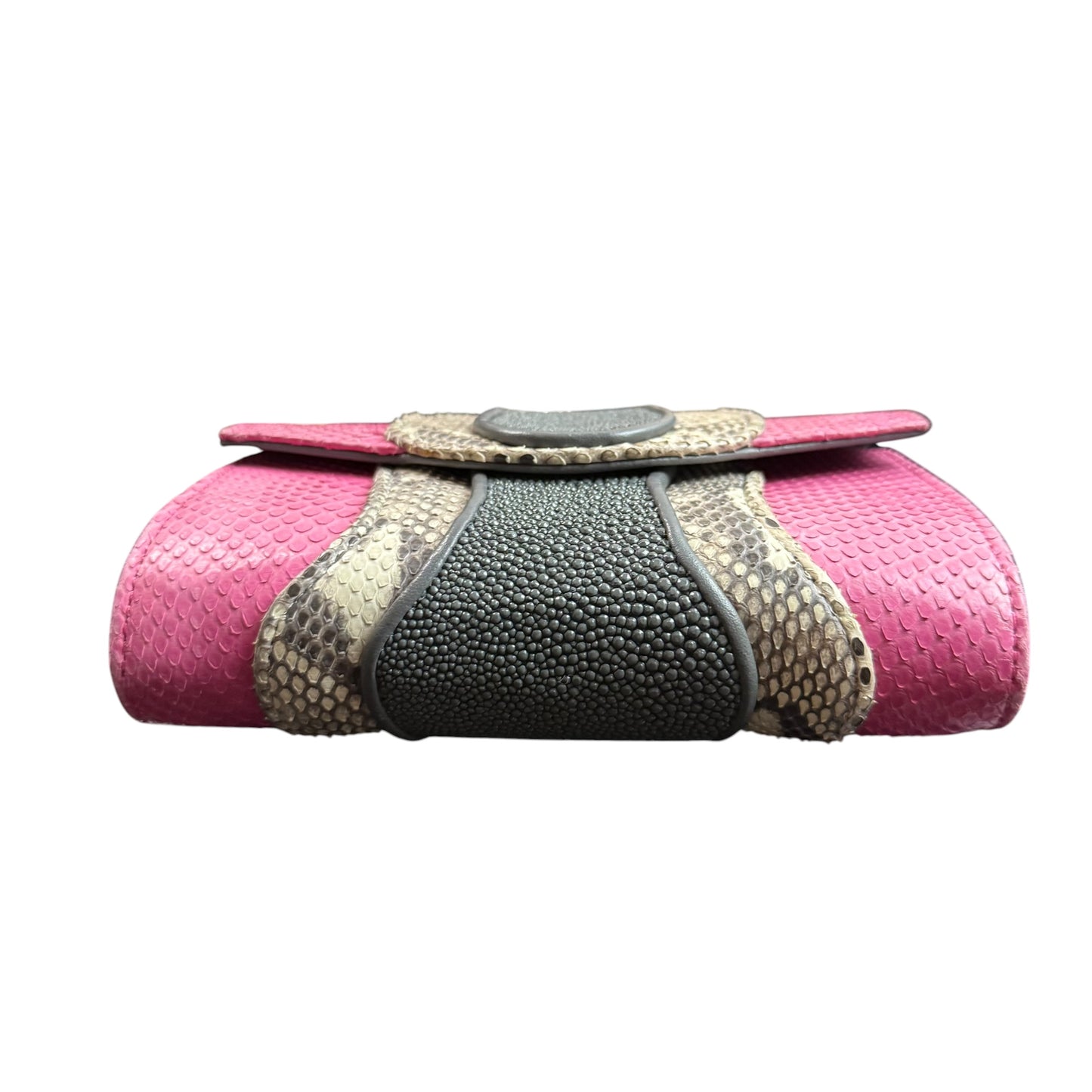 KHIRMA PYTHON CLUTCH CROSSBODY PINK BLACK 6