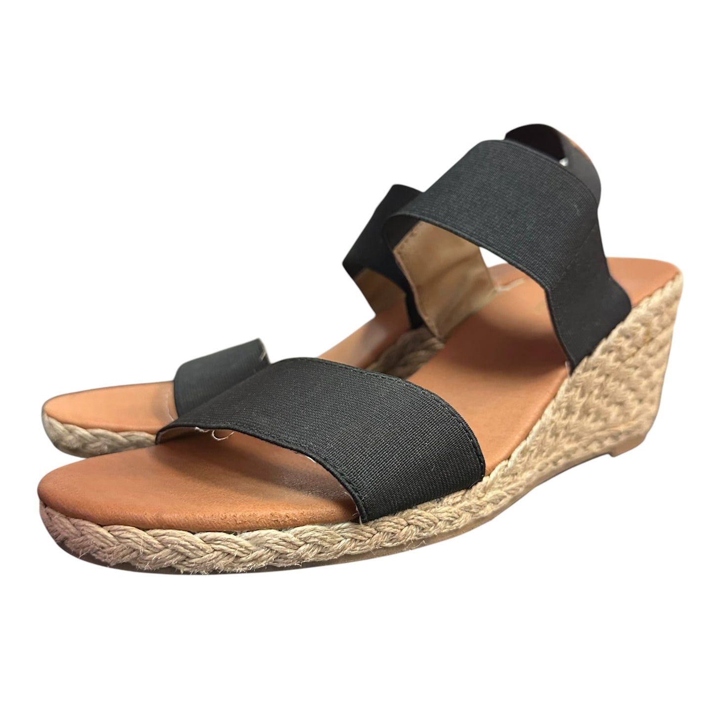 TOMMY BAHAMA BLACK WEDGES ESPADRILLES 279 SZ 9.5