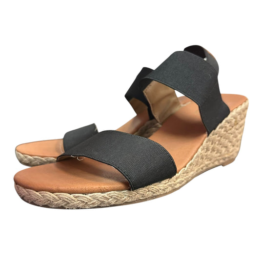 TOMMY BAHAMA BLACK WEDGES ESPADRILLES 279 SZ 9.5