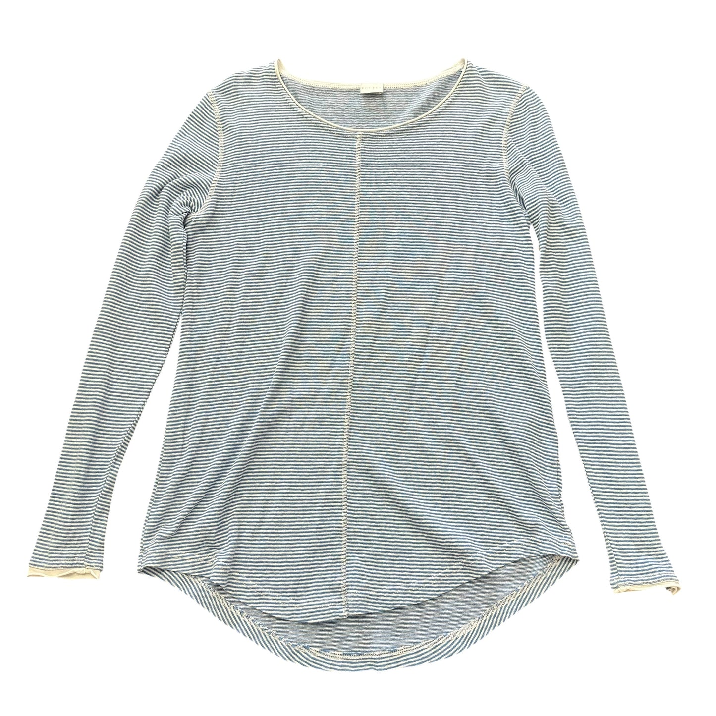POETRY STRIPED BLUE WHITE LONG SLEEVE BLOUSE 100 SZ 6