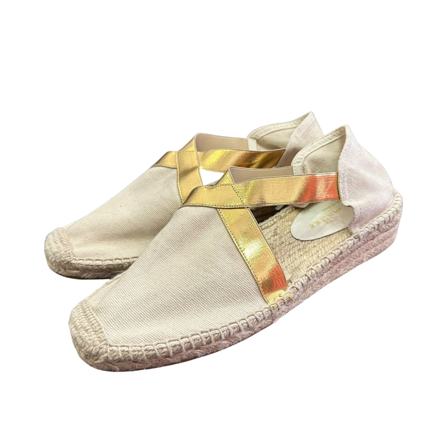 BETTYE MUELLER METALLIC GOLD ESPADRILLES FLAT SHOES 100 SZ 9