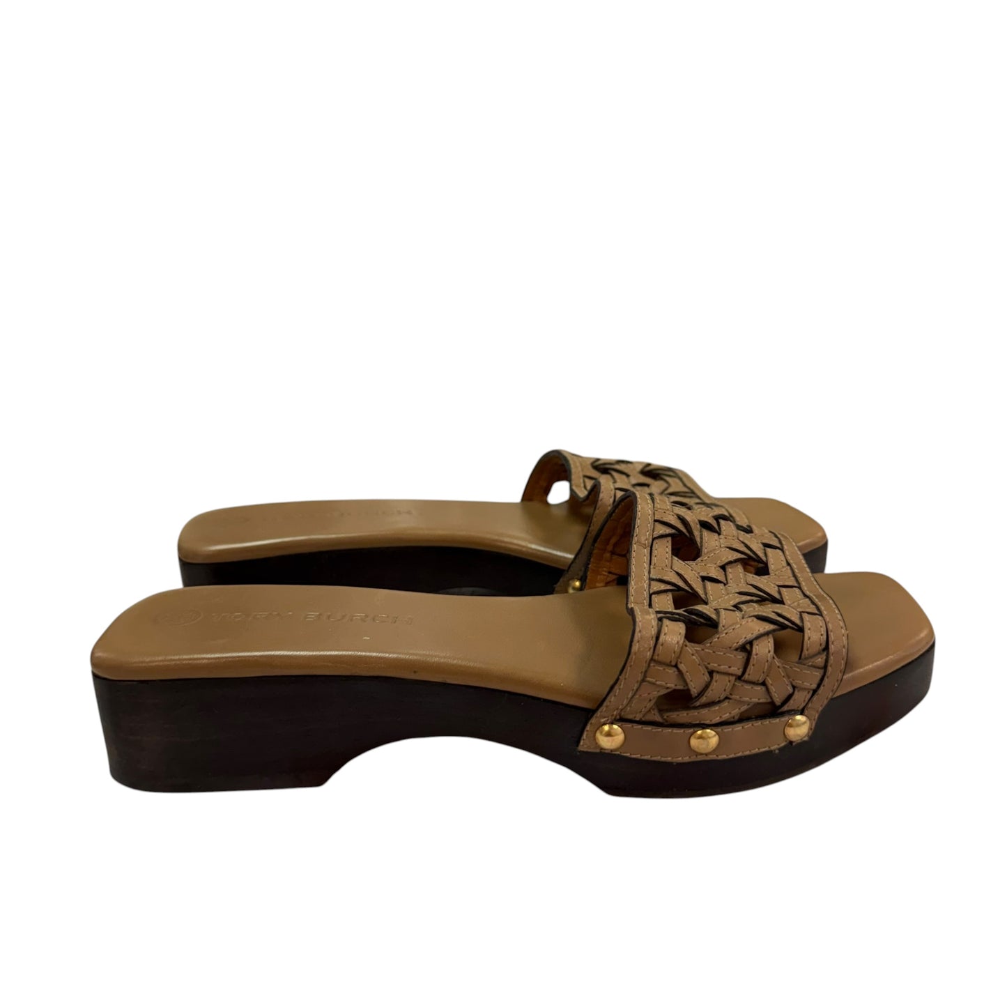 TORY BURCH BROWN PLATFORM SANDALS 6 SZ 7.5