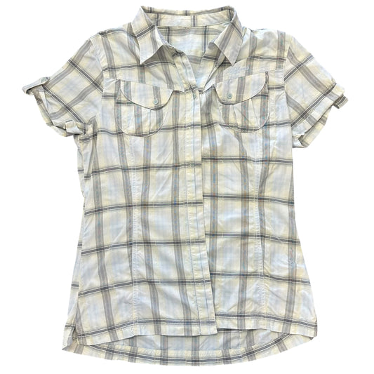 HOLLY HANSEN PLAID BUTTON UP BLOUSE 258 SMALL