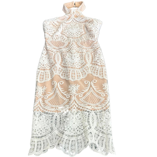 LULUS WHITE LACE MIDI SHEATH DRESS 27 SMALL