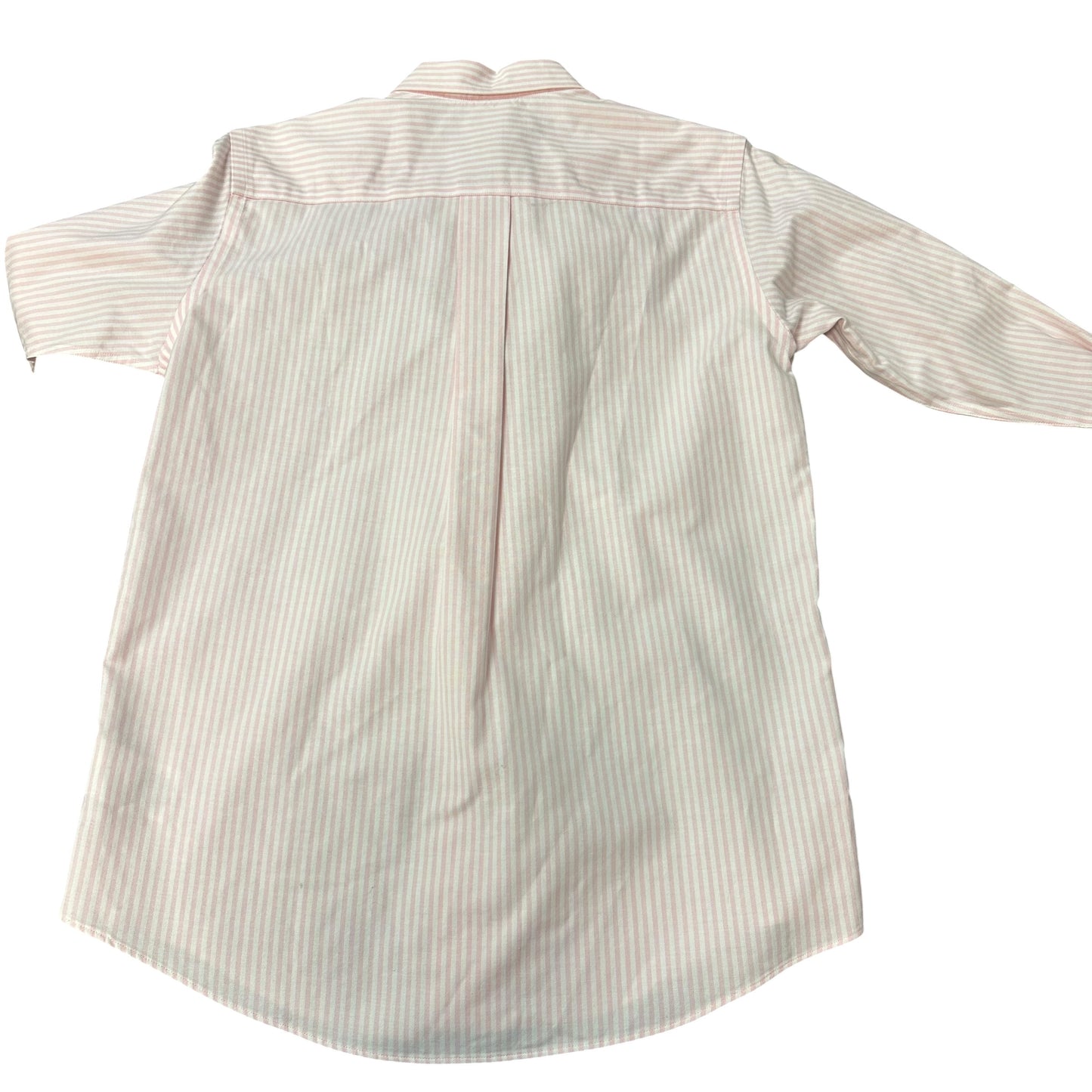 BROOKS BROTHERS PINK WHITE STRIPED BUTTON UP BLOUSE 100 LARGE