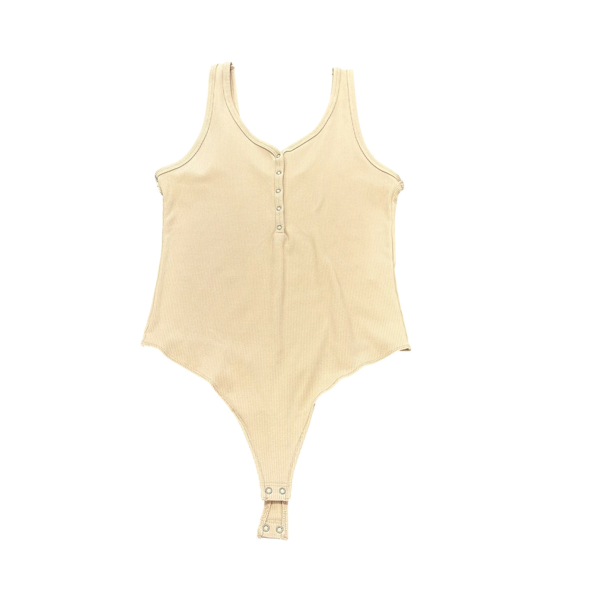 ABERCROMBIE TAN RIBBED BODYSUIT 282 LARGE