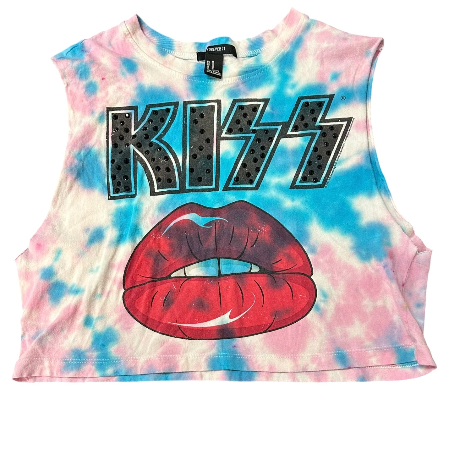 KISS TIE DYE CROP TANK TOP 82 MEDIUM
