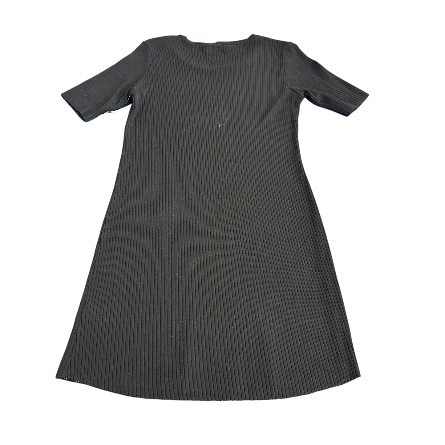 MICHAEL LAUREN BLACK RIBBED FITTED DRESS 249 SMALL